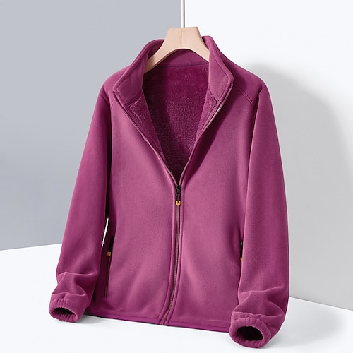 Per donna Giacca da escursionismo Giacca in Pile Giacca termica Inverno All'aperto Calore Termico Top Bianco Rosa Viola scuro Viola