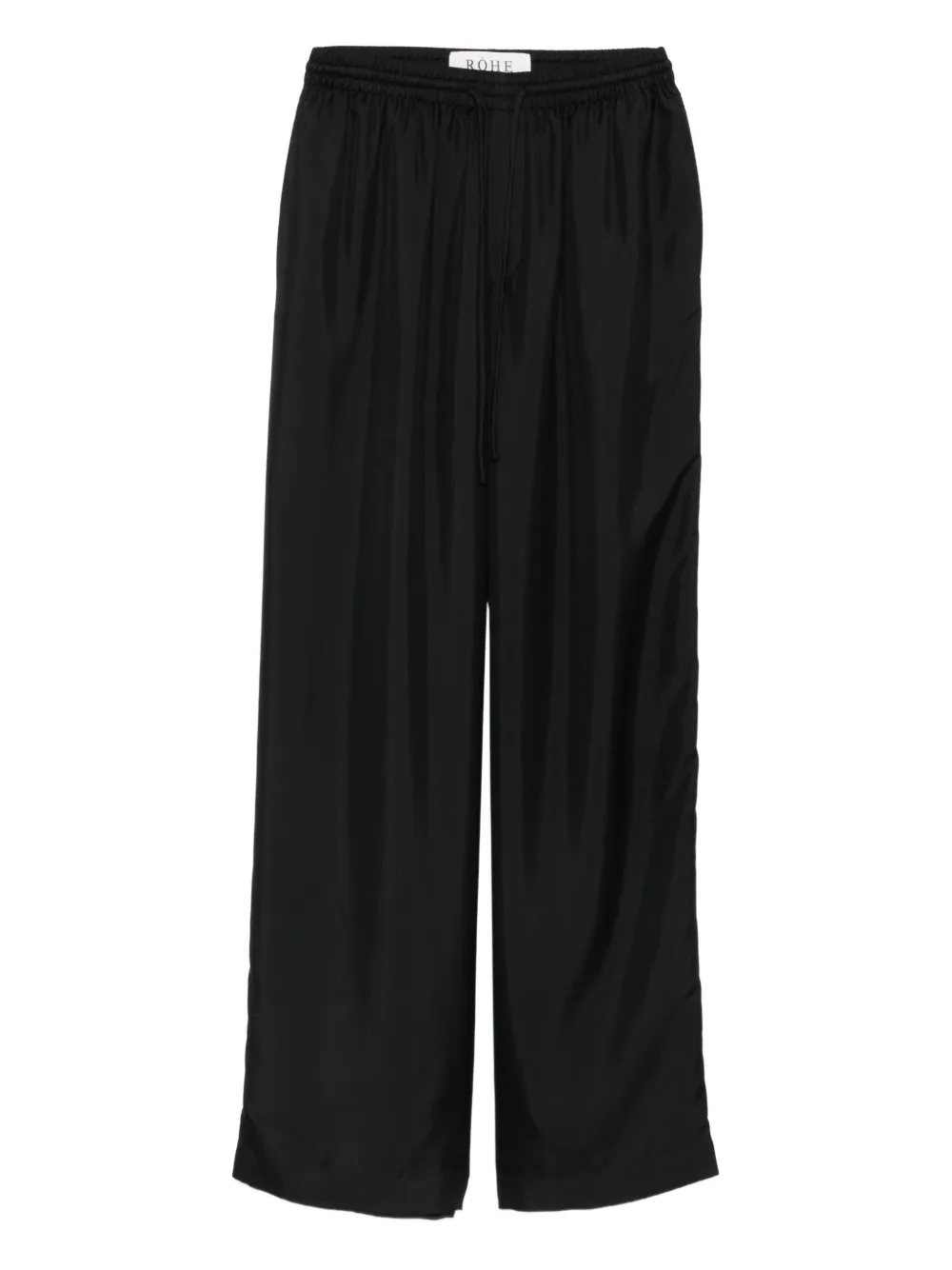 Róhe drawstring-waist silk trousers - Nero