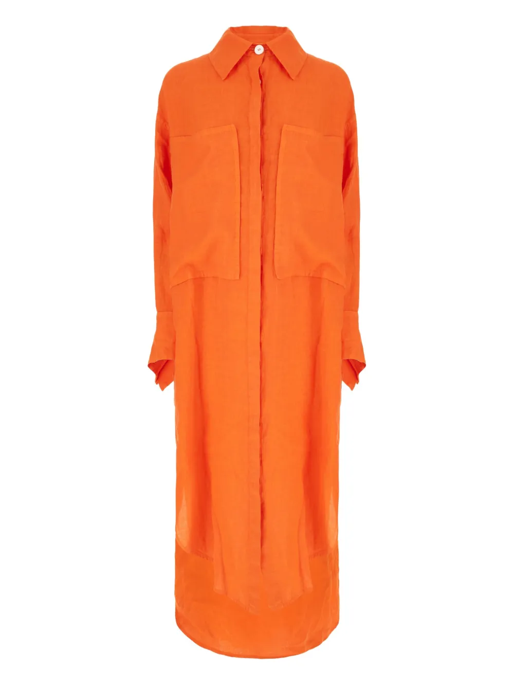 Malo linen shirt dress - Arancione