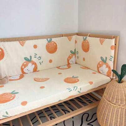 1 pezzo Paraurti salvaspazio per lettino neonato, cuscinetto di sicurezza anti-urto e anti-caduta per lettino neonato in morbida peluche, 200 cm / 120
