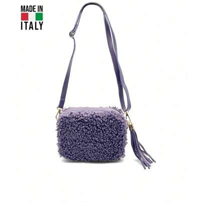 Made in Italy Teddy Fur Crossbody Shoulder Bag