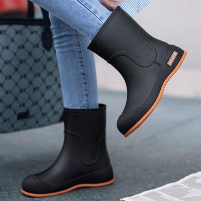 Stivali da pioggia antiscivolo da donna, stivali da pioggia alla moda sopra il ginocchio, stivali piatti comodi
