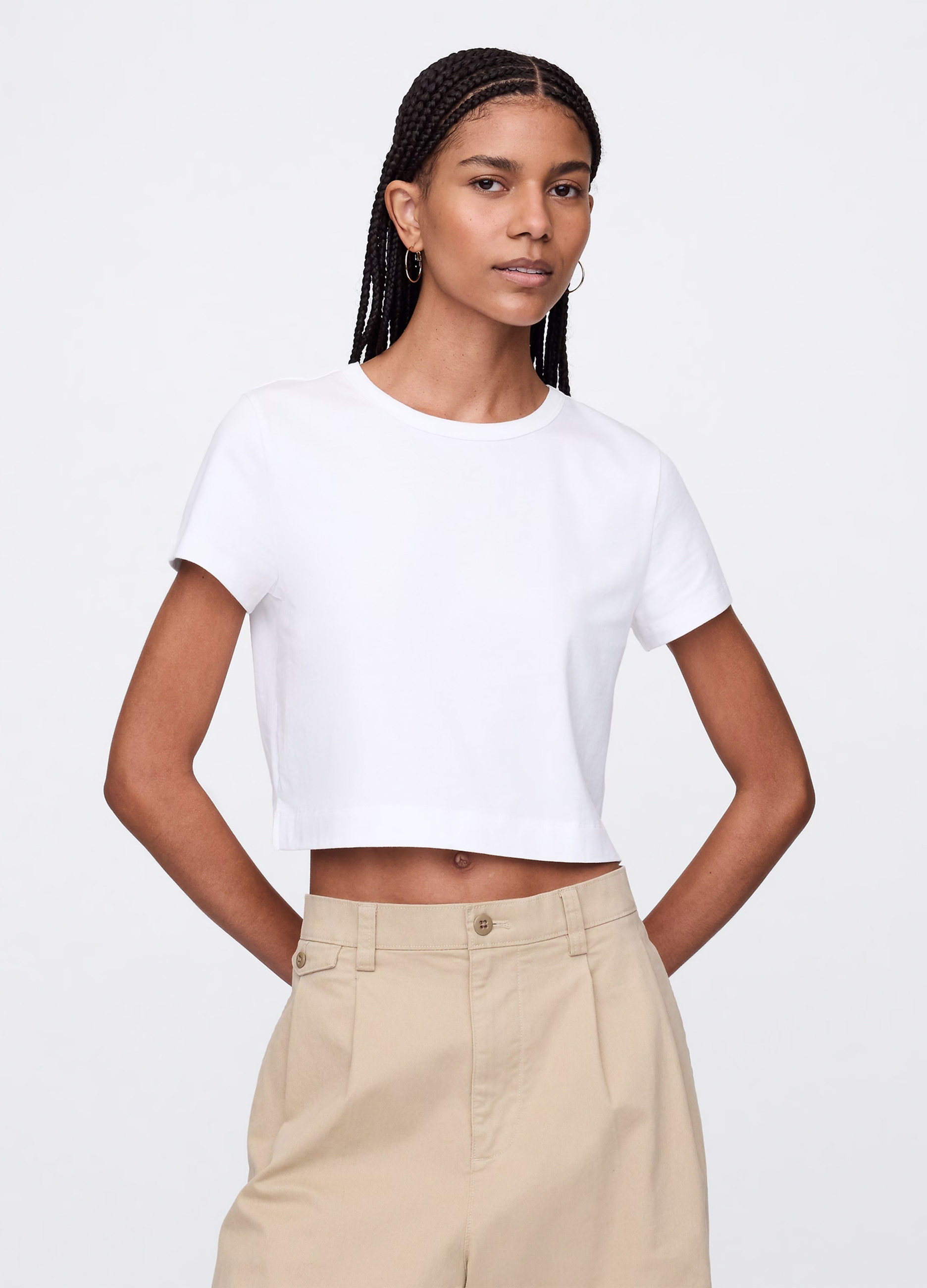 OVS, T-shirt Cropped Bianca In Cotone, Donna, Bianco, Taglia: XS