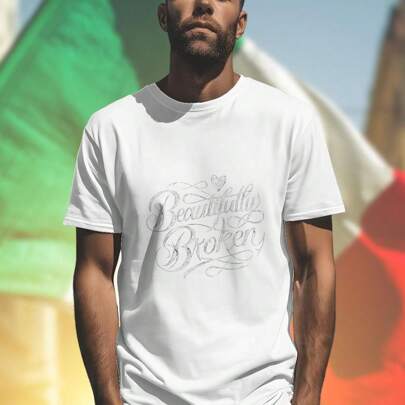 Beautifully Broken T Shirt Uomo Moda Casual Elegante Maglietta Estiva Design Unico Regalo Uomo Offerta Moda  Outfit Giovane