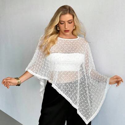 Blusa oversize da donna, blusa esclusiva, abbigliamento casual da donna, giacca esterna bianca, blusa traforata a maglia, top da uscita per donne, mag