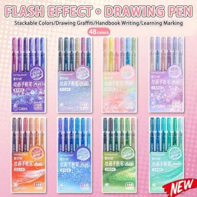 Set di penne a gel Languo da 88 colori, con effetti speciali fluorescenti e glitter metallici, per dipingere e disegnare, adatto per bambini, studenti