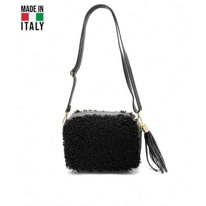 Made in Italy Teddy Fur Crossbody Shoulder Bag