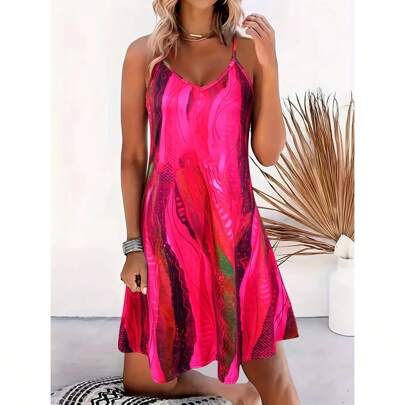 Abito da donna con stampa a tutto il corpo, stile aderente, vestito adatto per vacanze, abito di laurea;Abito di laurea, outfit di laurea