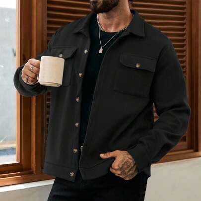 Giacca casual corta in maglia, abbigliamento autunnale uomo, cappotto invernale uomo, cappotto verde