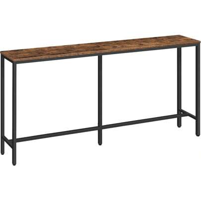 Tavolo Consolle da 160 cm, Tavolo da Divano Stretto, Tavolo da Ingresso, Tavolino Industriale, Tavolino per Corridoio, Camera da Letto, Robusto e Stab