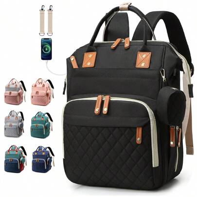 Zaino fasciatoio, borsa per il bambino, borsa fasciatoio per papà e mamma, 16 tasche, porta ciuccio, grande borsa fasciatoio unisex per i viaggi