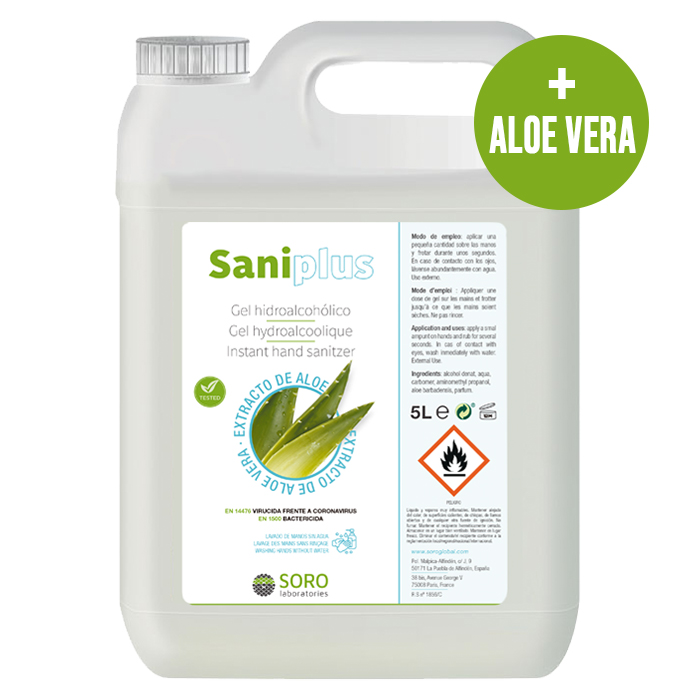 Gel Idroalcolico Disinfettante Mani Con Aloe Vera 5 Litri