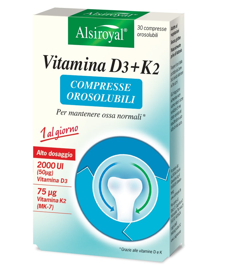 Vitamina D3 + K2 Alsiroyal® 30 Compresse