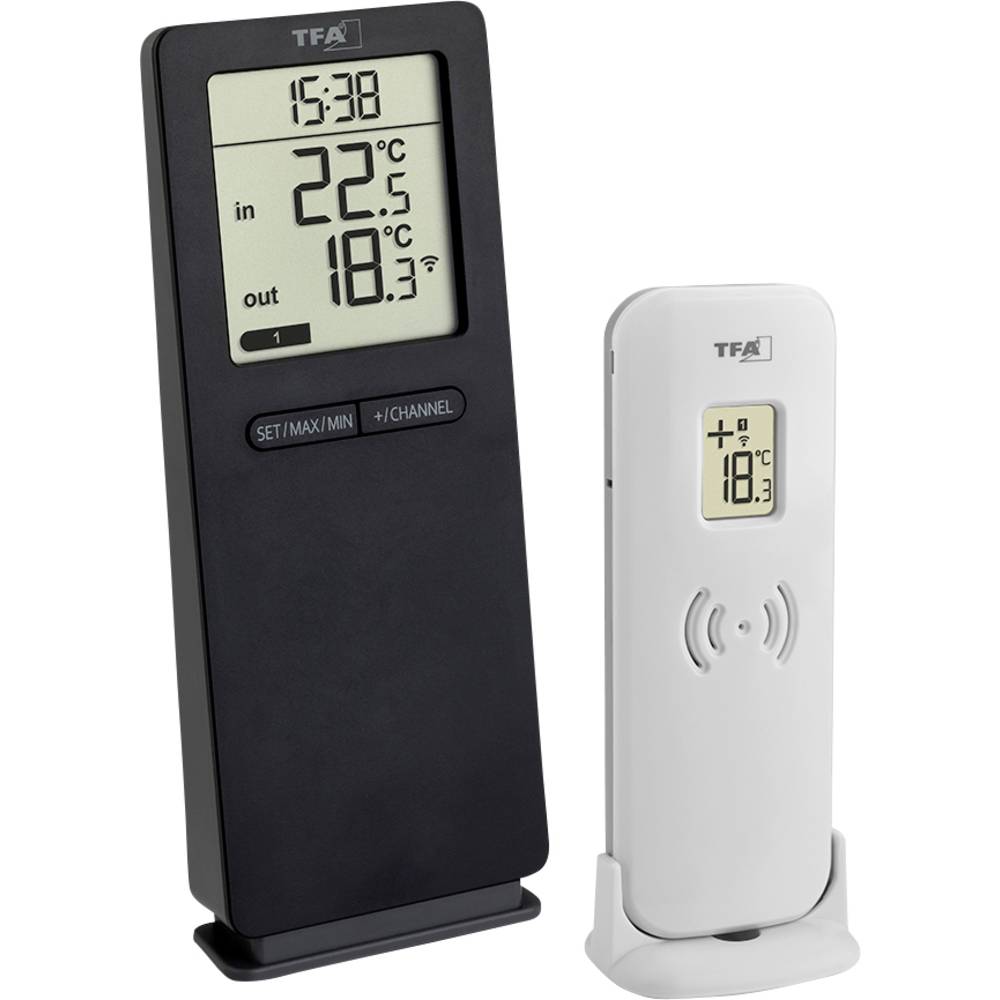TFA Dostmann Funk-Thermometer LOGOneo Termometro digitale senza fili Nero 30.3071.01