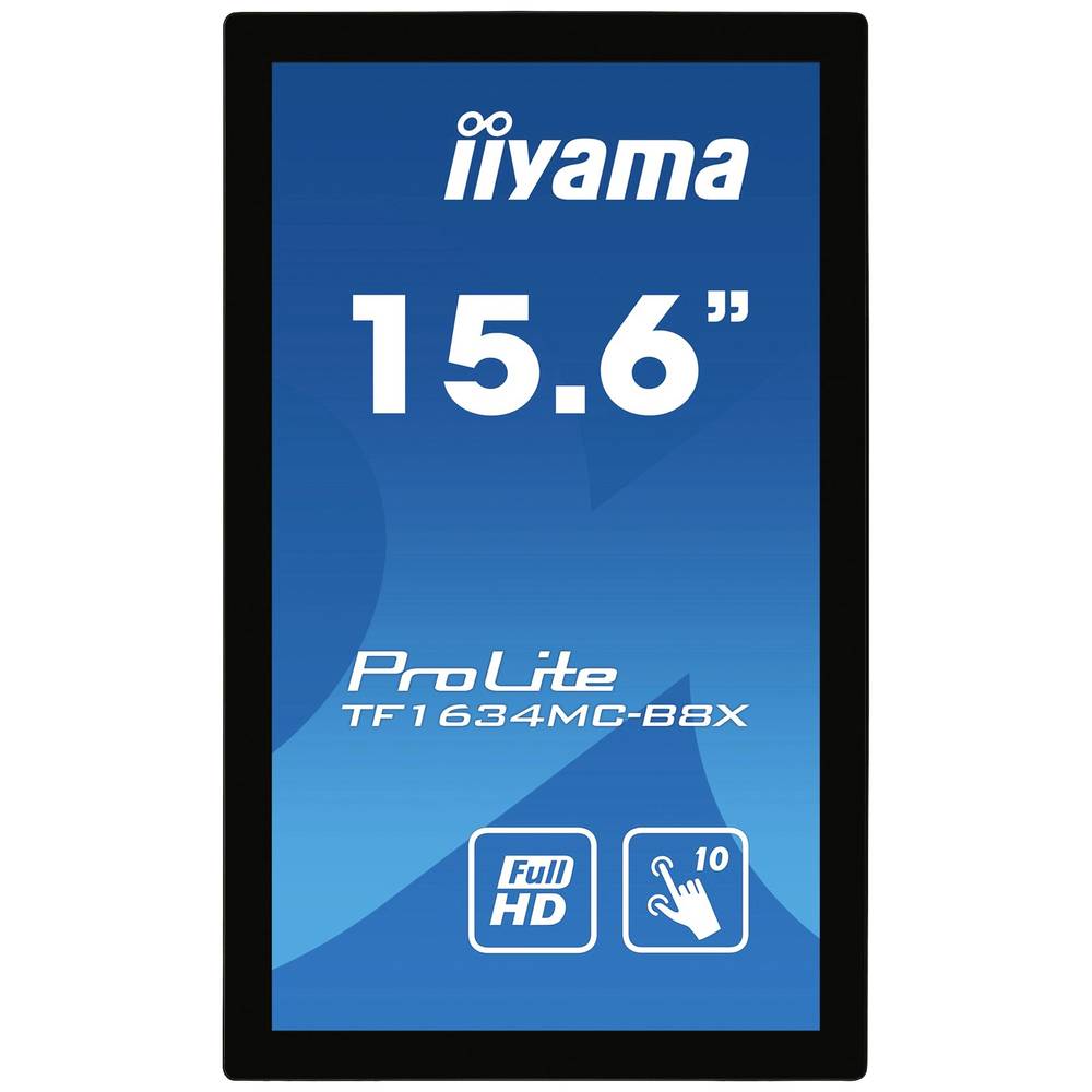 Iiyama ProLite TF1634MC-B8X Monitor LED ERP F (A - G) 39.6 cm (15.6 pollici) 1920 x 1080 Pixel 16:9 25 ms DisplayPort, VGA, HDMI ™, USB IPS LED