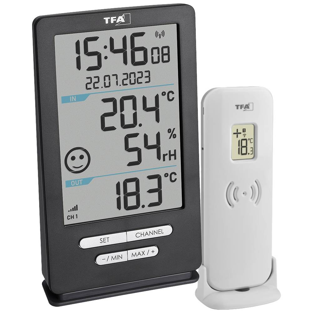 TFA Dostmann Funk-Thermometer XENA HOME Termometro digitale senza fili Antracite 30.3074.10
