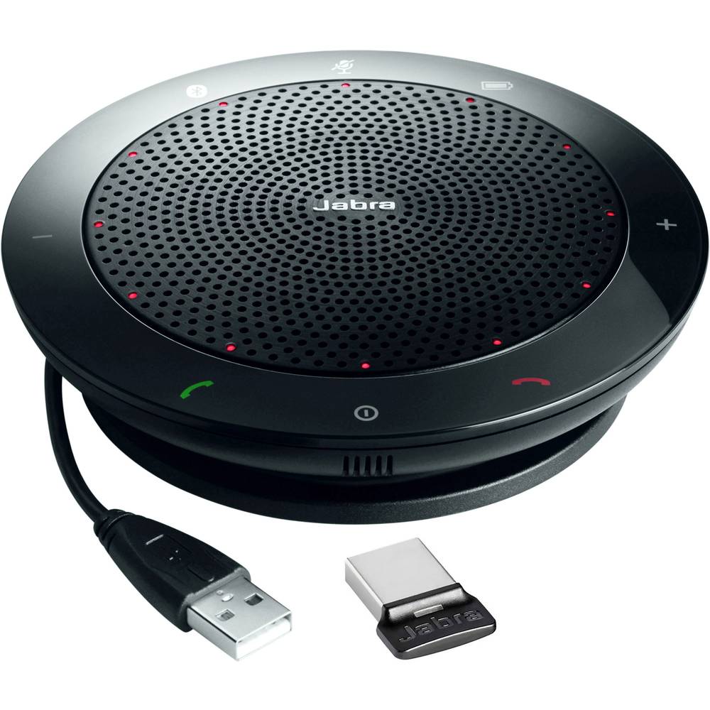 Jabra Speak 510+ MS (inkl. Link 370 Mini USB Adapter) Altoparlante per teleconferenza Bluetooth, USB 2.0 Nero