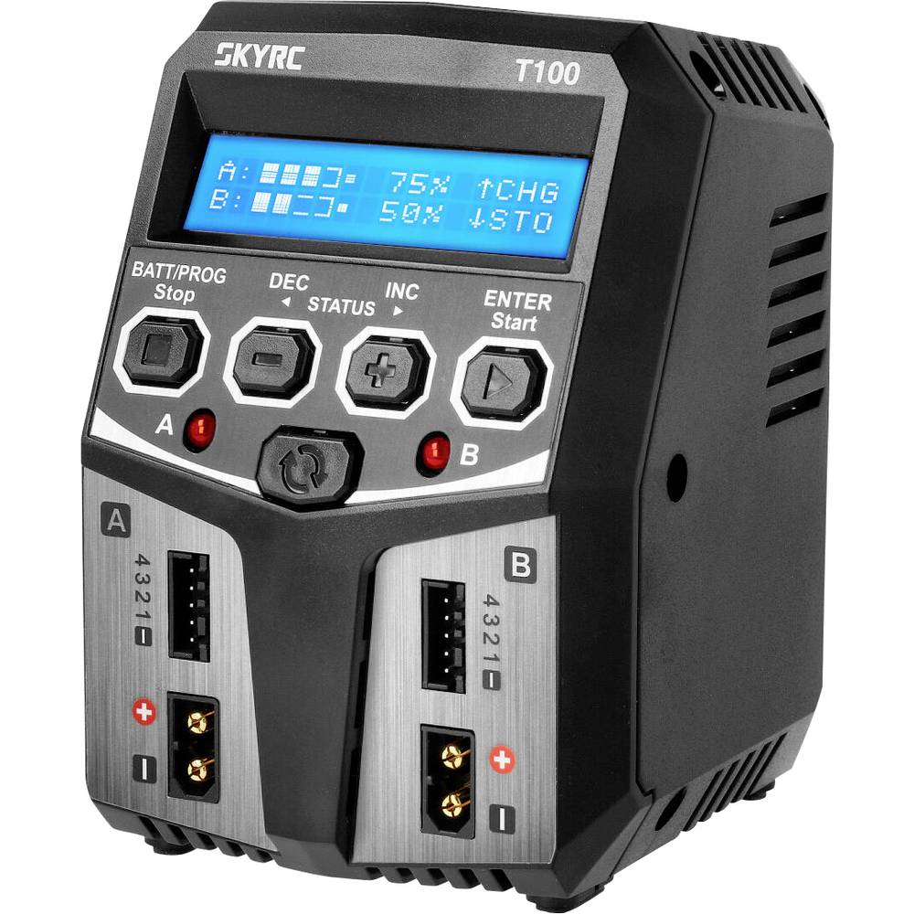 SKYRC T100 Caricatore per modellismo 5.0 A Piombo, LiFePO, LiHV, LiIon, LiPo, NiCd, NiMH Spegnimento con timer, Display grafico