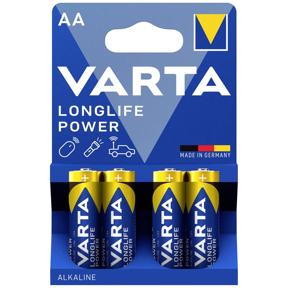 Varta LONGLIFE Power AA Bli 4 Batteria Stilo (AA) Alcalina/manganese 2.96 Ah 1.5 V 4 pz.