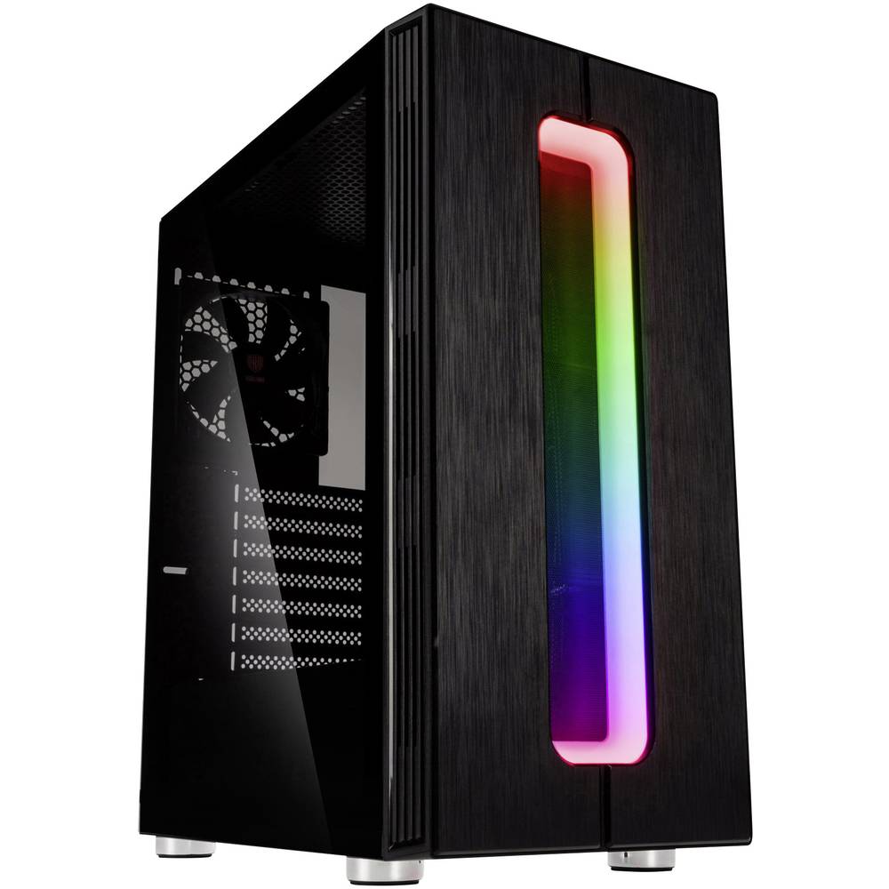 Kolink Nimbus RGB Midi-Tower PC Case Nero 1 ventola pre-montata, illuminazione integrata, finestra laterale, filtro per la polvere