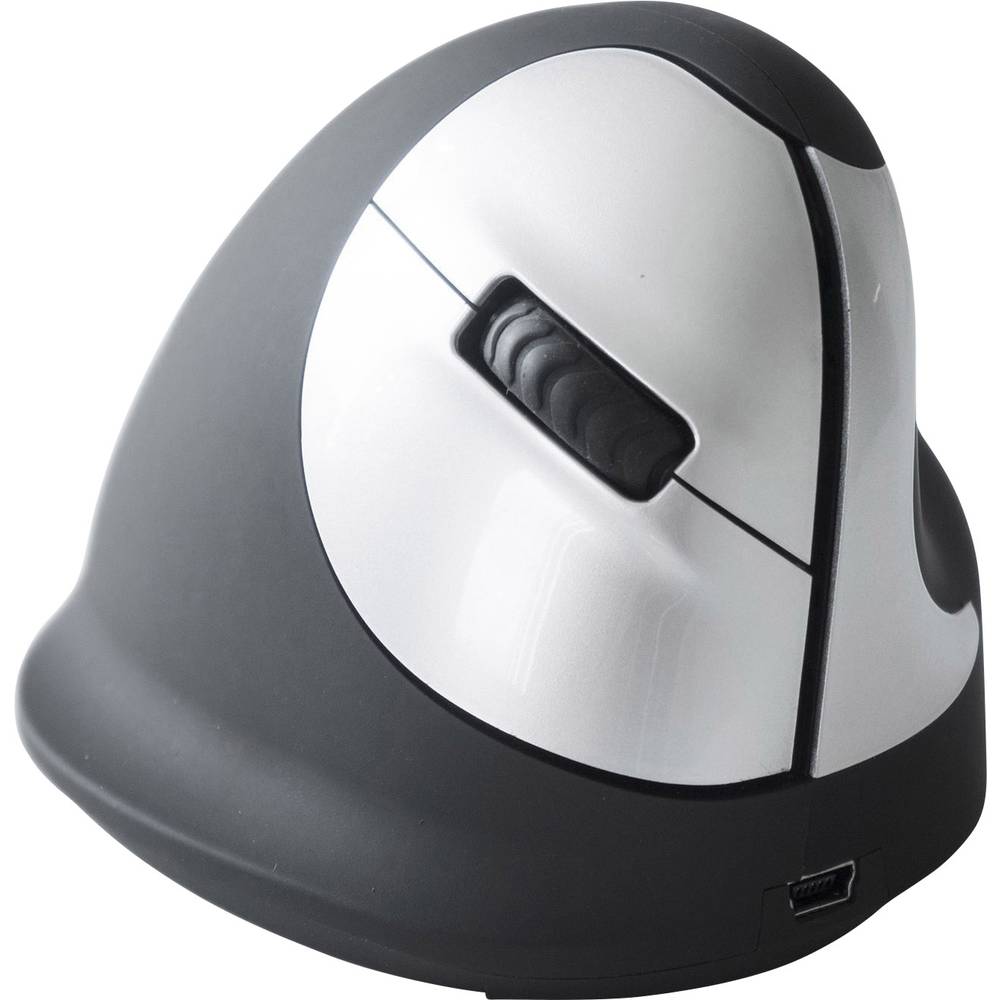 R-GO Tools RGOHEWL Mouse ergonomico Senza fili (radio) Ottico Nero, Argento 4 Tasti 1750 dpi Ergonomico