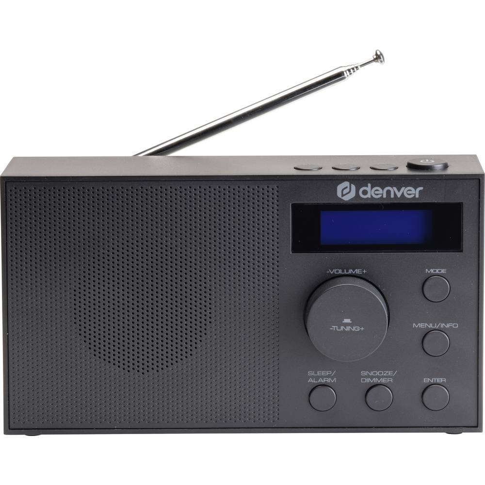 Denver DAB-51B Radio da tavolo DAB+, DAB, FM USB, AUX Funzione allarme Nero