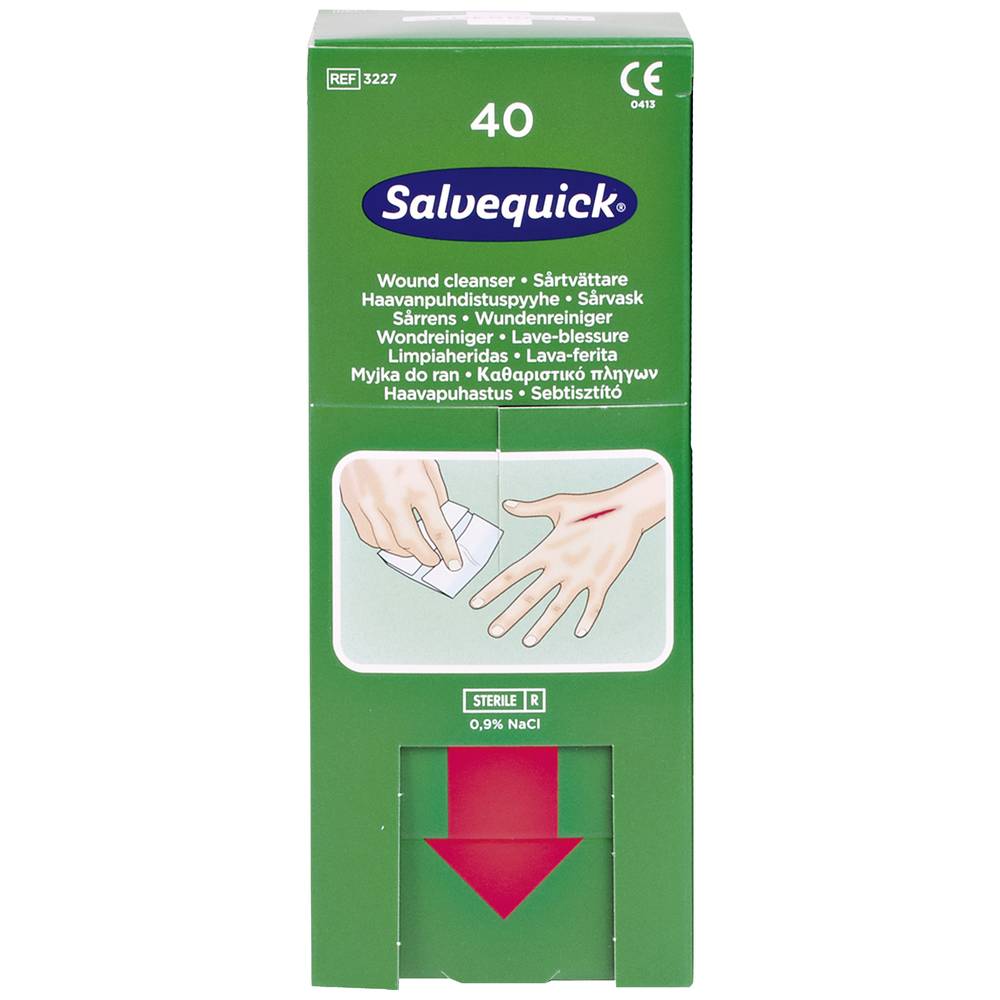 Salvequick Wundreinigungs- tücher Nachfüllkarton 40 Tessuti per la pulizia delle ferite 1009301 40 pz.