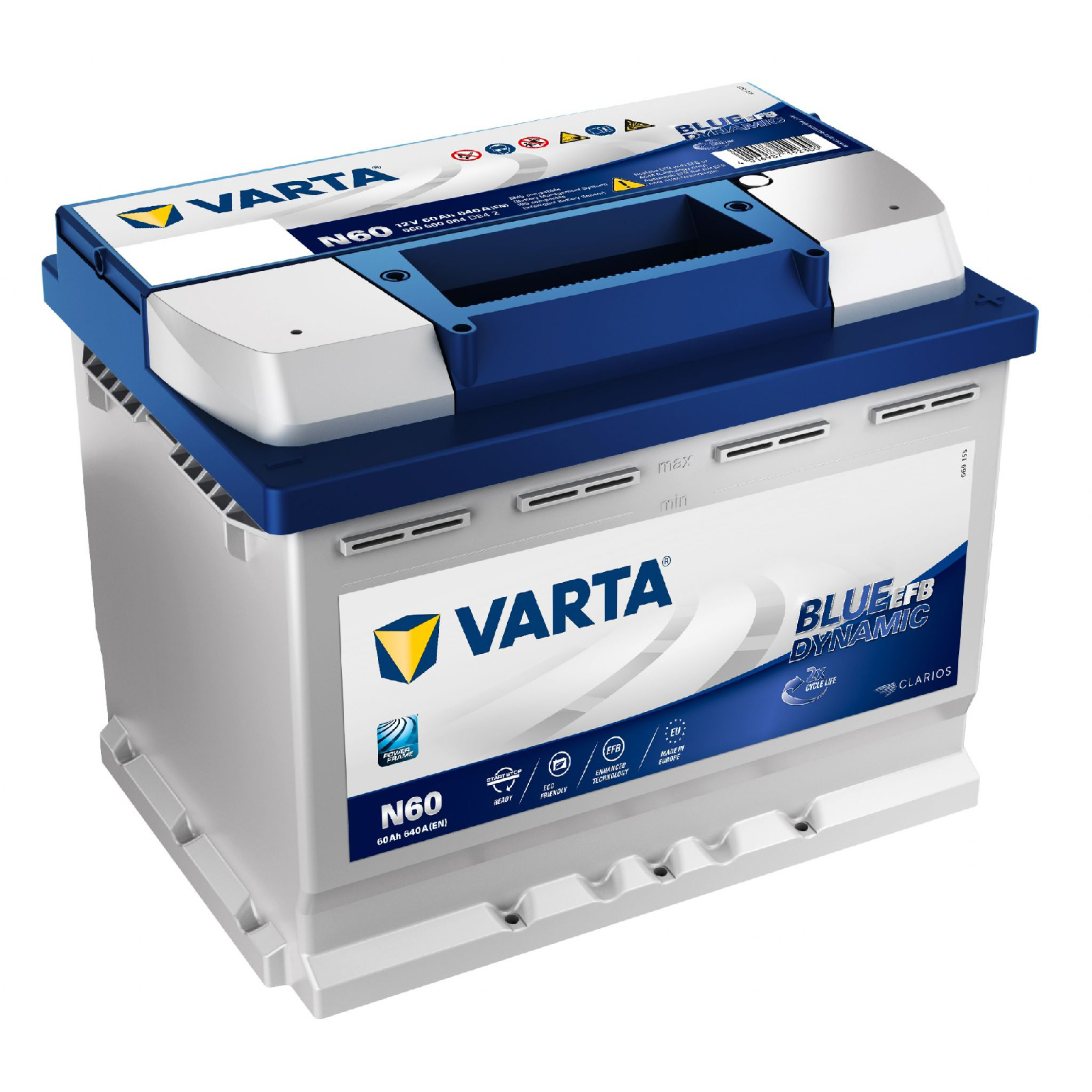 Batteria Varta EFB 60Ah Start&Stop 640A N60 = Fiamm TR520 Exide El600