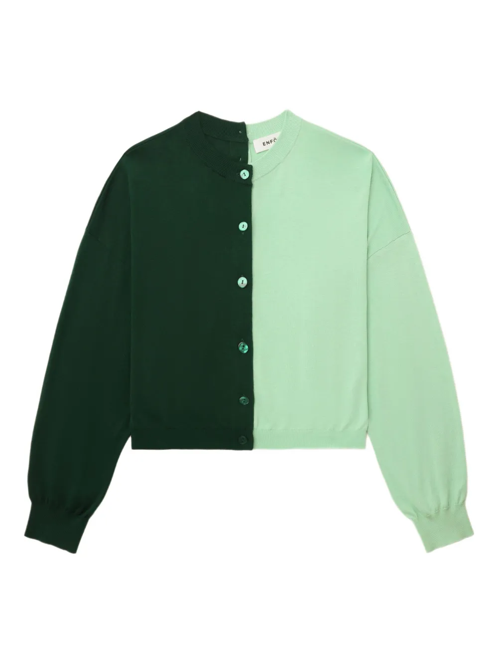Enföld buttoned silk-cotton cardigan - Verde