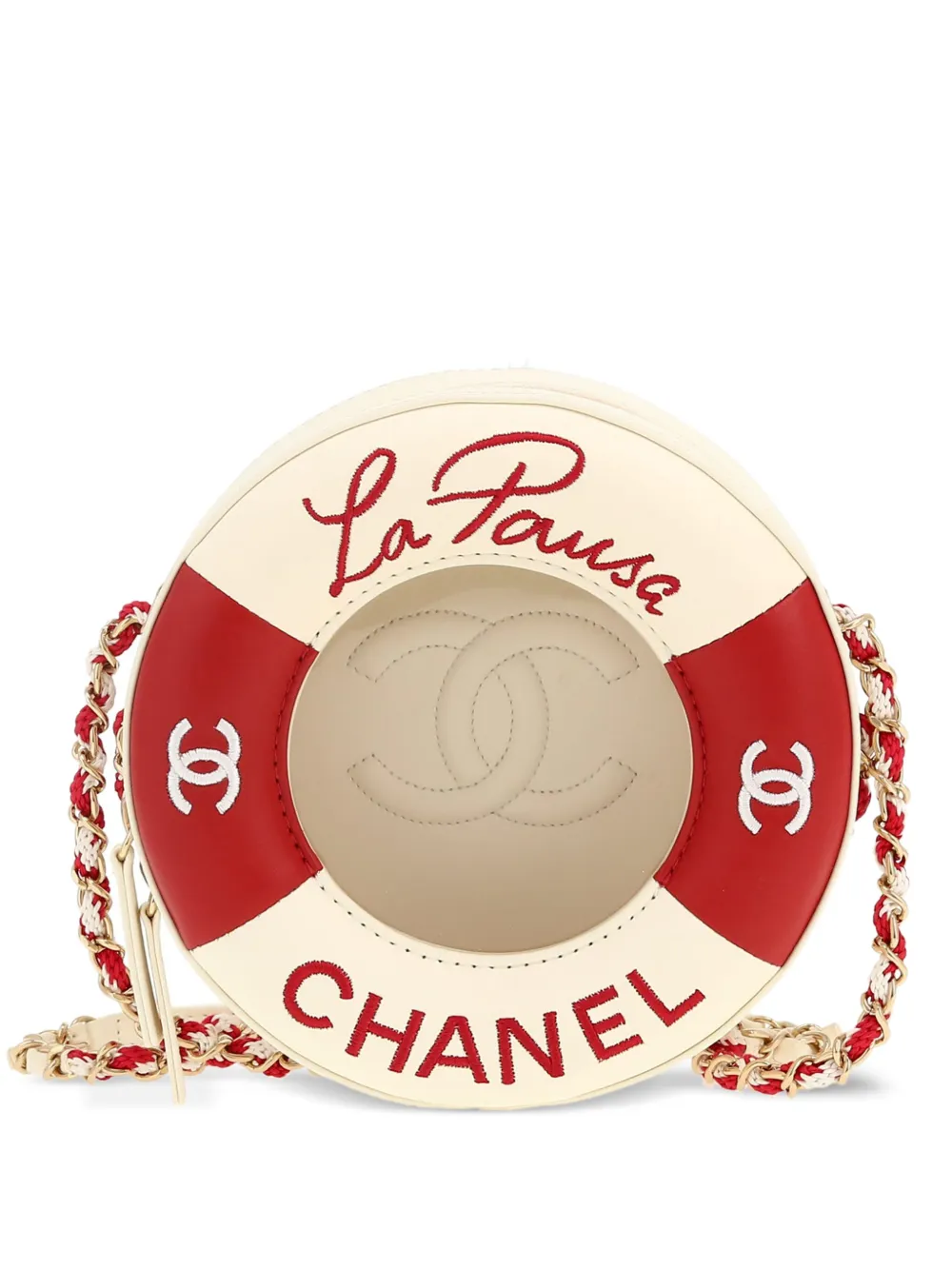 CHANEL Pre-Owned Chanel shoulder bag in white and red leather - Bianco