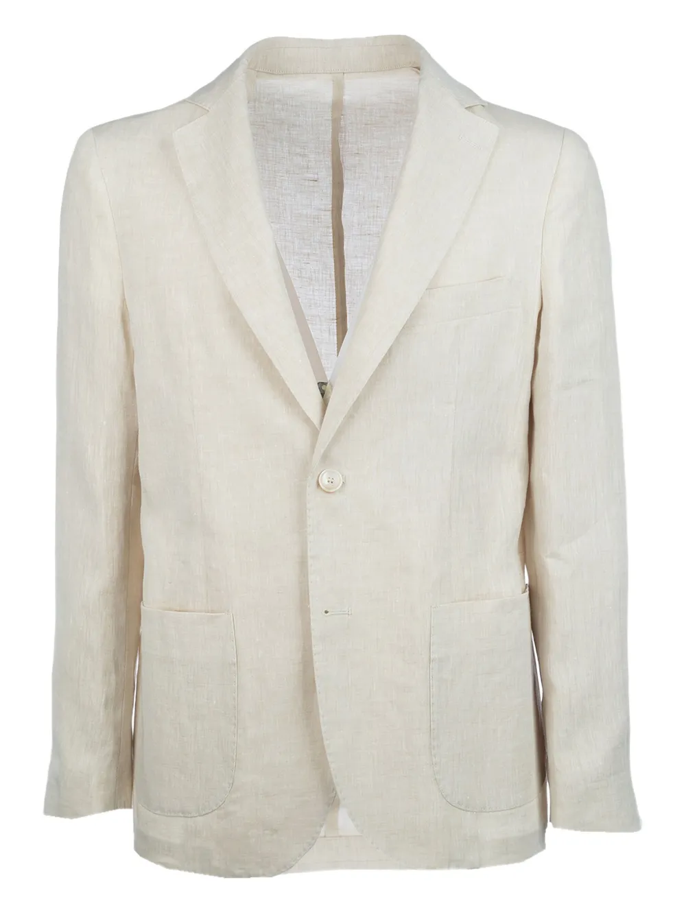 Cruna linen single-breasted blazer - Toni neutri