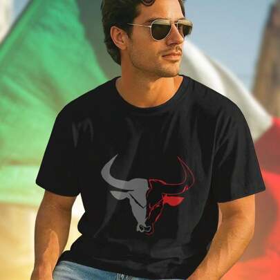 Maglietta Uomo Gray Red Bull Moda Casual Traspirante Comoda  Estiva Regalo Idea  Offerta Limitata