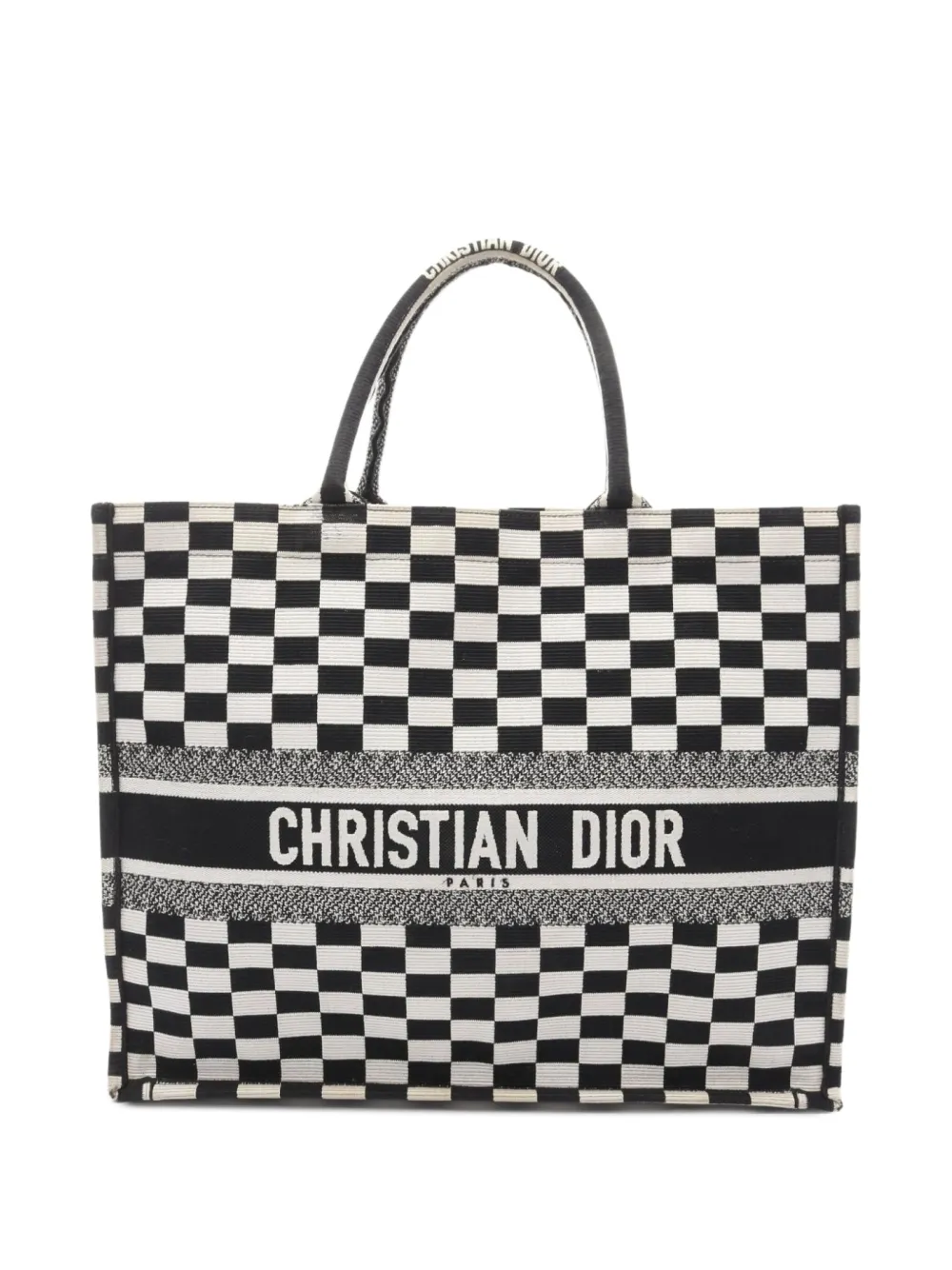 Christian Dior Pre-Owned 2000s Book checkered tote bag - Nero