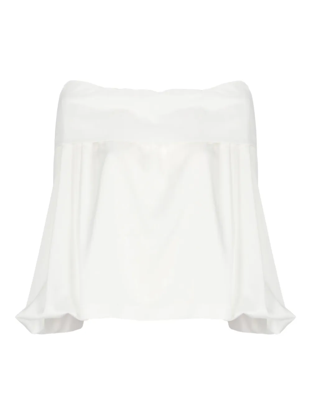 D.Exterior off-shoulder balloon-sleeve top - Bianco