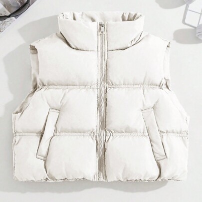 Gilet con cerniera anteriore, vestiti imbottiti, cappotto imbottito, abbigliamento invernale