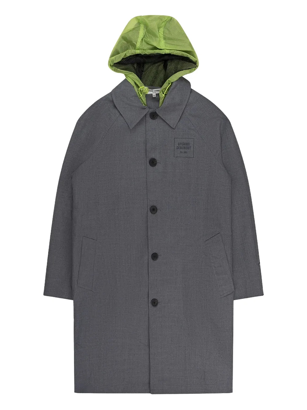 Opening Ceremony hooded wool trench coat - Grigio