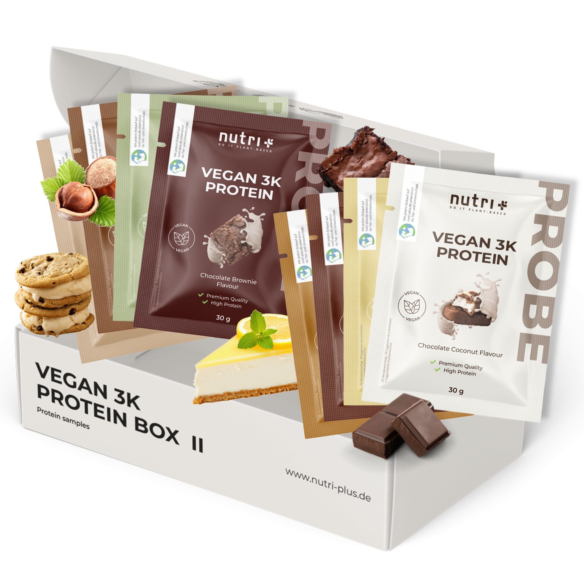 nutri+ Box di Campioni Proteine Vegane 3K II 240 g Set combinato
