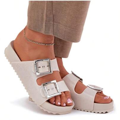 Ciabatte profumate da donna con fibbie e stampa leopardata ZAXY RR285059