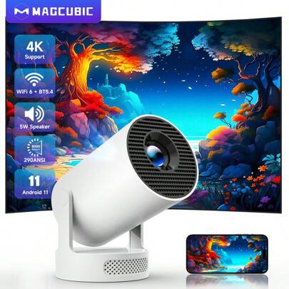 Proiettore Magcubic 4K Android 11 HY300 Pro Dual Wifi6 260ANSI Allwinner H713 BT5.0 1280*720P Proiettore portatile per esterni per cinema