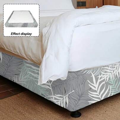1 pezzo Sottoveste per letto stampata in seta di latte, sottoveste elastica a colore unito su 4 lati