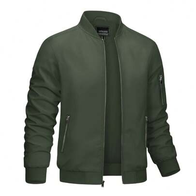 Giacca casual da uomo giacca leggera e sottile con cerniera completa giacca primaverile e autunnale