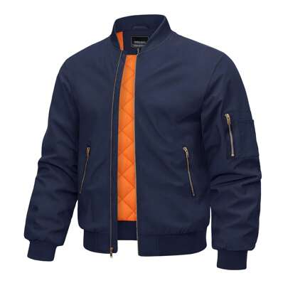 Giacca da uomo Giubbotti bomber antivento casual Giubbotti antivento con zip intera Cappotti invernali imbottiti caldi Giubbotti bomber