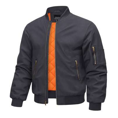 Giacca da uomo Giubbotti bomber antivento casual Giubbotti antivento con zip intera Cappotti invernali imbottiti caldi Giubbotti bomber