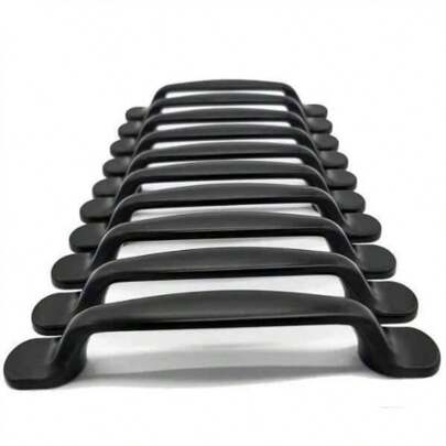 Maniglie per porte - in alluminio - moderne - nere - confezione da 10 - 130*20*15mm