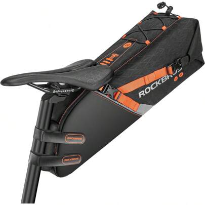 La borsa da bicicletta ROCKBROS sottosella, bicicletta impermeabile, mountain bike - bicicletta, nero arancione