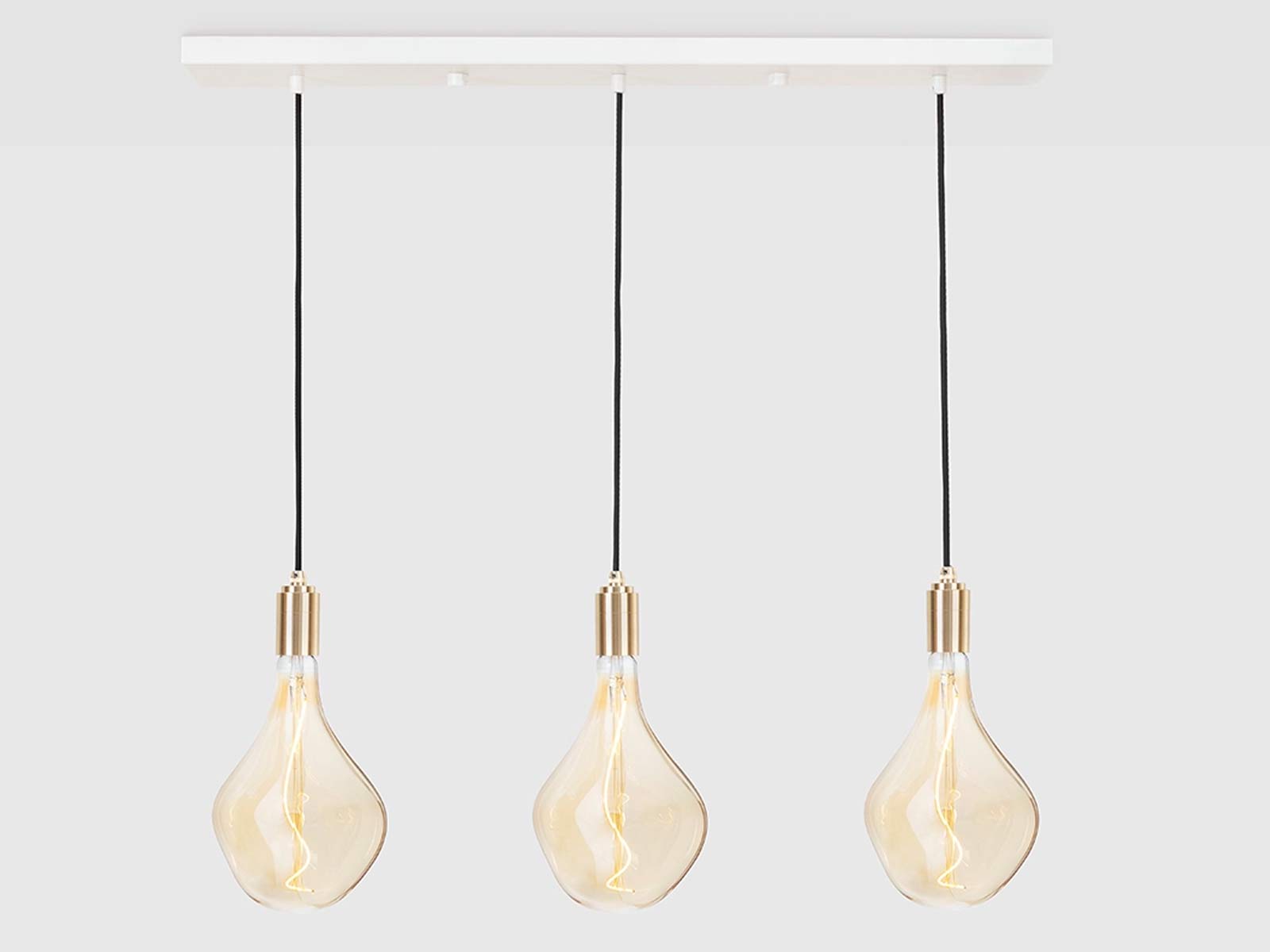 Brass Linear Triple Pendant with Voronoi II