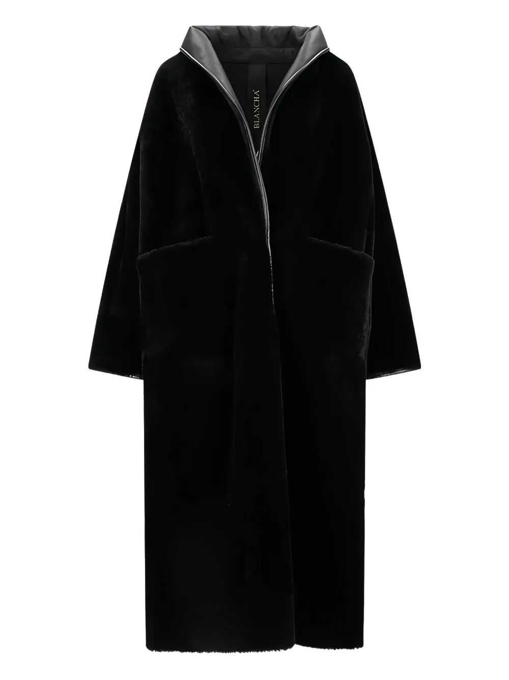 Blancha shearling wool coat - Nero