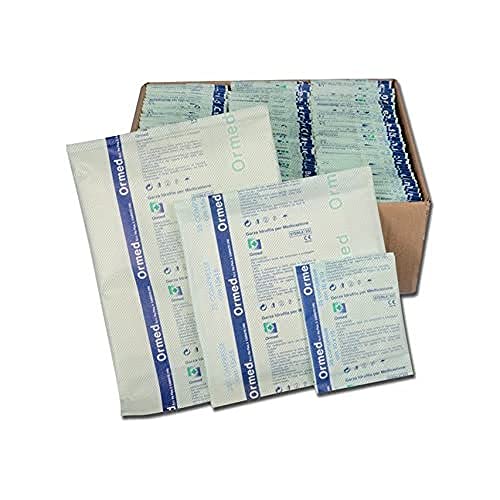 Gima Mediberg - Garza Cotone, Non Sterile, 5X5 Cm, 16 Strati, Confezione 100 Pezzi, 34770