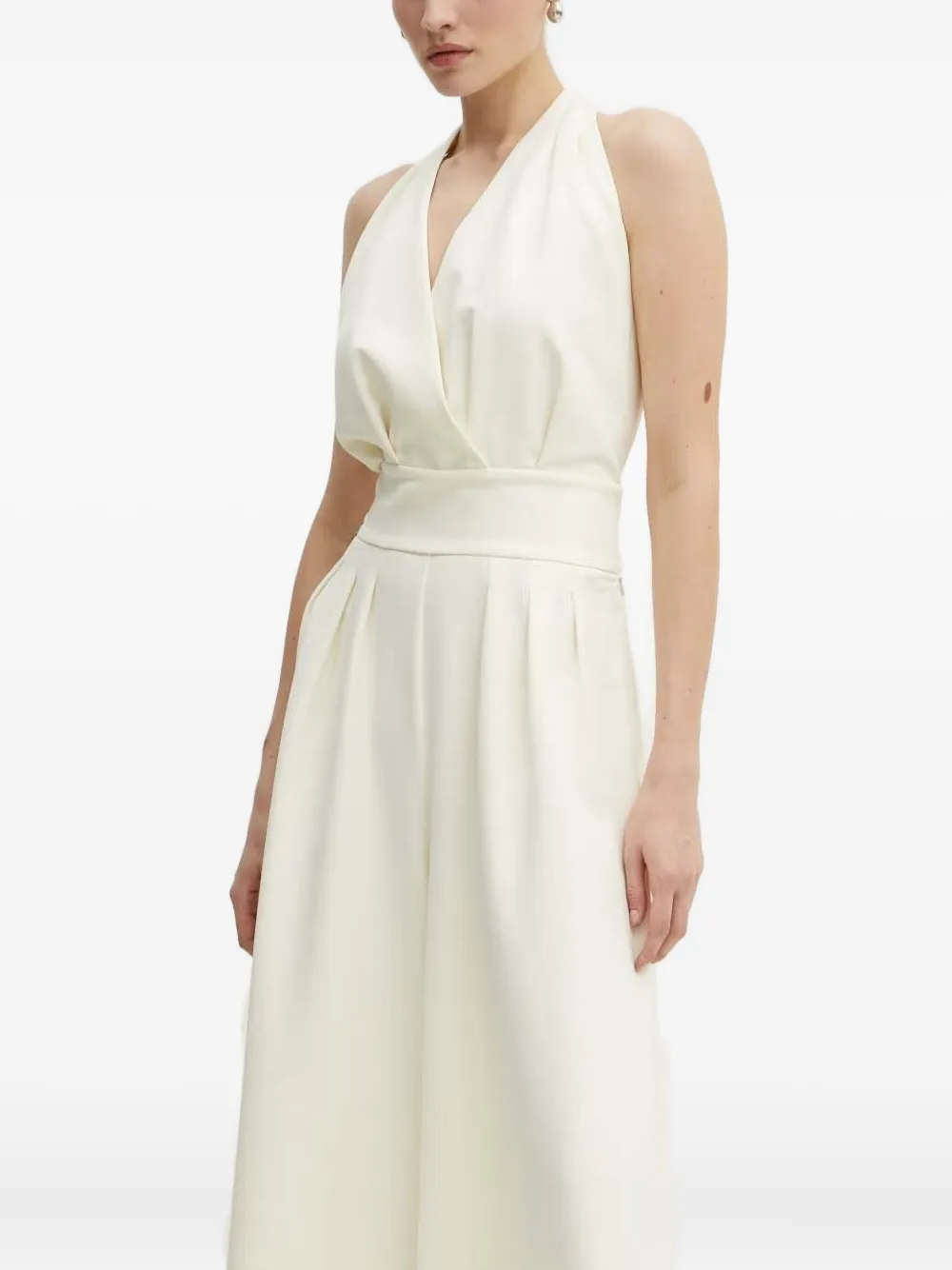 Custommade pearl-embellished halterneck jumpsuit - Toni neutri