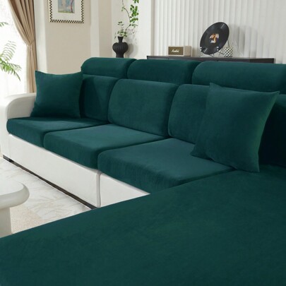 Housse Coussin Canapé Velours, Housse De Coussin Extensible, Universelle Housse Coussin Canape, Housse Assise Canapé Antidérapante, Housse Dossier Can